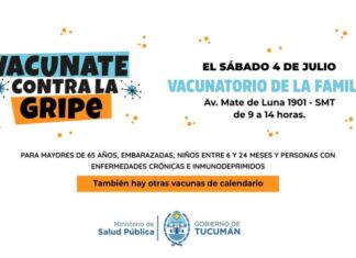 Campaña antigripal: este sábado habrá una jornada especial en el Vacunatorio de la Familia