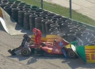 Fuerte choque de Charles Leclerc provocó lágrimas en Ferrari y bandera roja